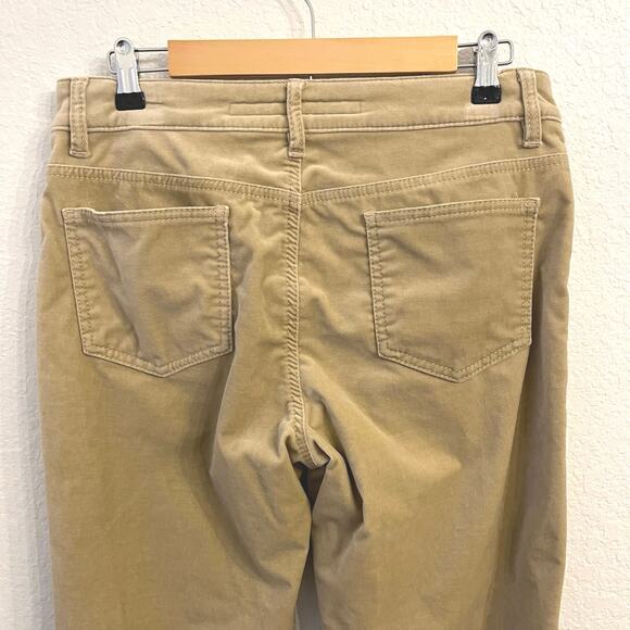 Escada Sport Womens Velvet Pants 10 Kate Bootcut Italy Stretch Holiday Beige - Picture 8 of 16